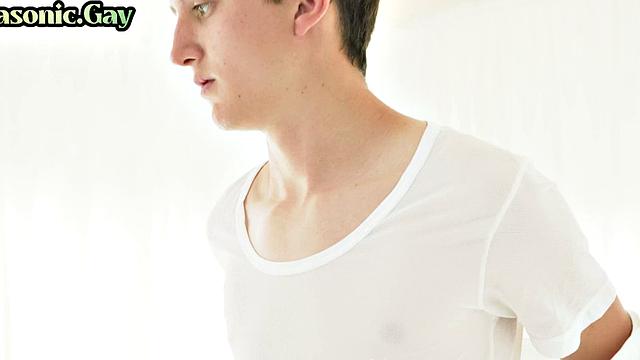 Masonic DILF in suit toys twinks' hairy asshole with dildo