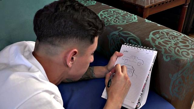 Tommy makes it clear he wants to that Latin ass, and Jack answers by sucking the skinny and smooth top's big cock. Once he has Tommy boned up and ready for action, Jack gets on all fours, so his young top can take his ass.