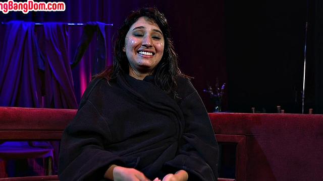 Gangbanged red stockings babe used hard by dom guys