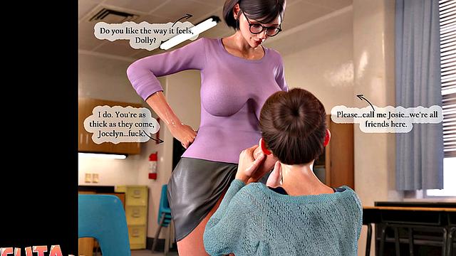 Futa3dX - Hot Horny Babe With Big Tits Shoves Monster Cock In Pussy