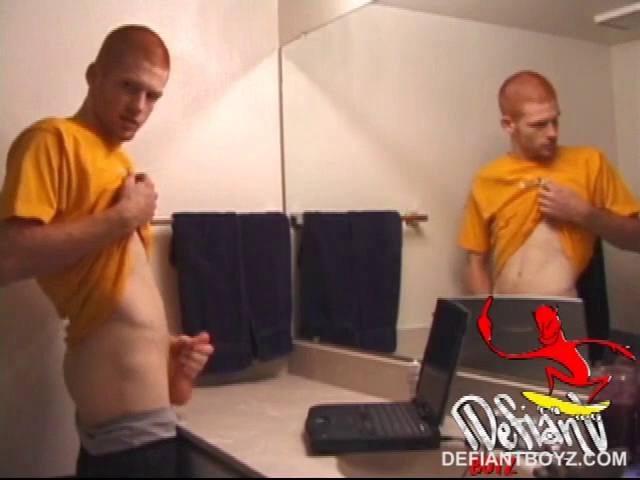 Young Tristian's Hot Solo Scene: Bathroom Jerk Off and Mirror Cum Shot