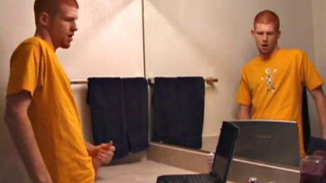 Young Tristian's Hot Solo Scene: Bathroom Jerk Off and Mirror Cum Shot