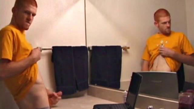 Young Tristian's Hot Solo Scene: Bathroom Jerk Off and Mirror Cum Shot