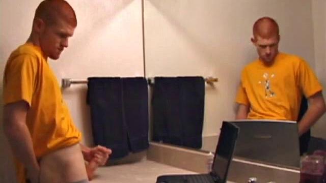 Young Tristian's Hot Solo Scene: Bathroom Jerk Off and Mirror Cum Shot