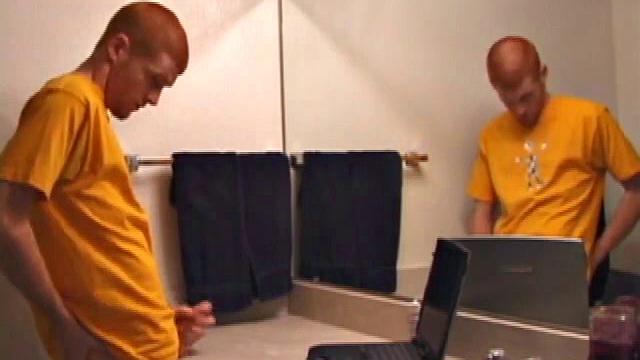 Young Tristian's Hot Solo Scene: Bathroom Jerk Off and Mirror Cum Shot