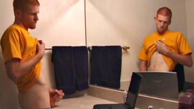 Young Tristian's Hot Solo Scene: Bathroom Jerk Off and Mirror Cum Shot