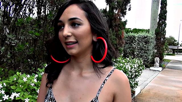 Latina hottie with a tattoo takes a hard pounding in the park and gets a messy facial