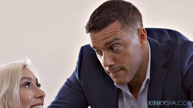 Kay Lovely shows her boss what it takes to work at KinykSpa