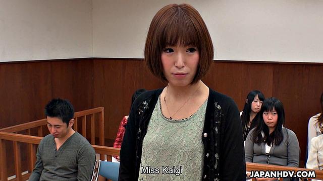 Shiori Uehara and Nonoka Kaede are fucked in courtroom