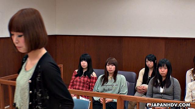 Shiori Uehara and Nonoka Kaede are fucked in courtroom
