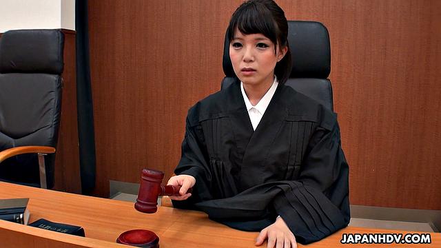 Shiori Uehara and Nonoka Kaede are fucked in courtroom