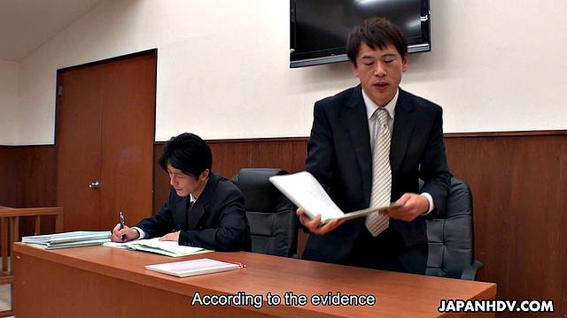 Shiori Uehara and Nonoka Kaede are fucked in courtroom