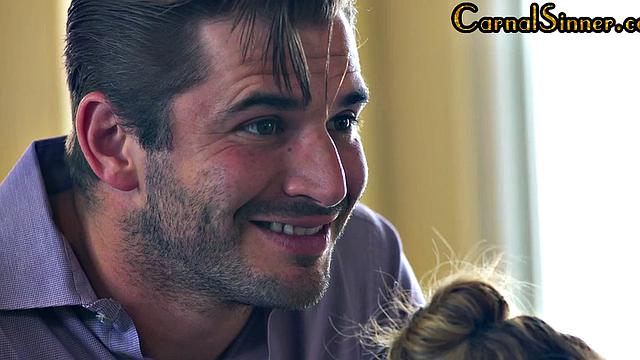 3some with inked babe deepthroats cock while pussybanged