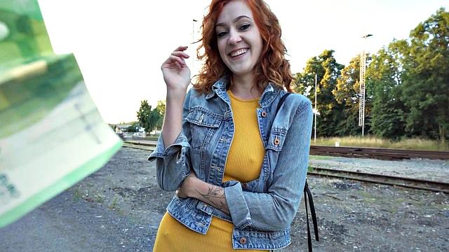 Picked up inked babe outdoors banged in her tight pussy