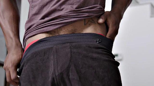 BBC gym barebacks black guy's asshole after working out