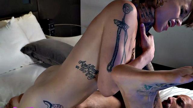 Trans lady fucks amateur man with pussy in passionate sex