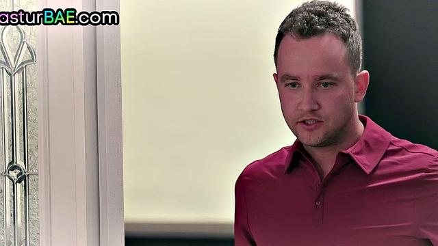 Busty MILF caught masturbating gets doggystyled after blowjob