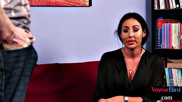 Brit voyeur CFNM MILF teasing until cumshot pleasure