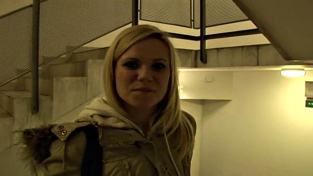 Public amateur babe POV fucked outdoors by car in parking lot