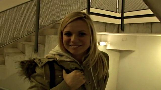 Public amateur babe POV fucked outdoors by car in parking lot