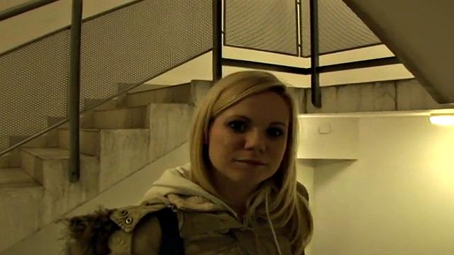 Public amateur babe POV fucked outdoors by car in parking lot