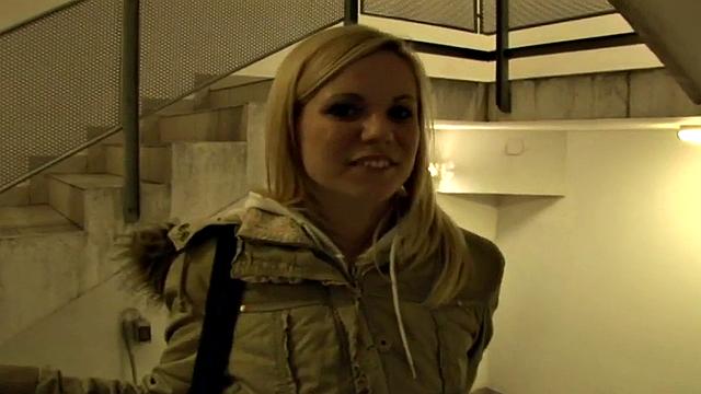 Public amateur babe POV fucked outdoors by car in parking lot