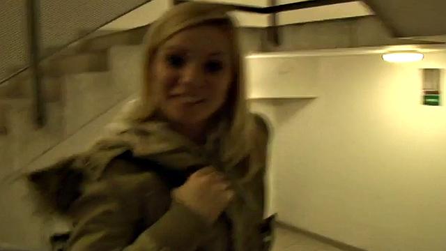 Public amateur babe POV fucked outdoors by car in parking lot