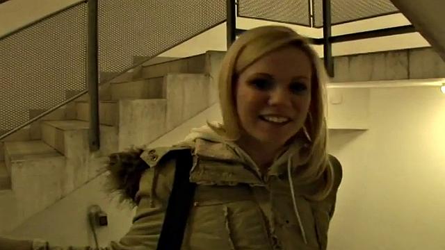 Public amateur babe POV fucked outdoors by car in parking lot