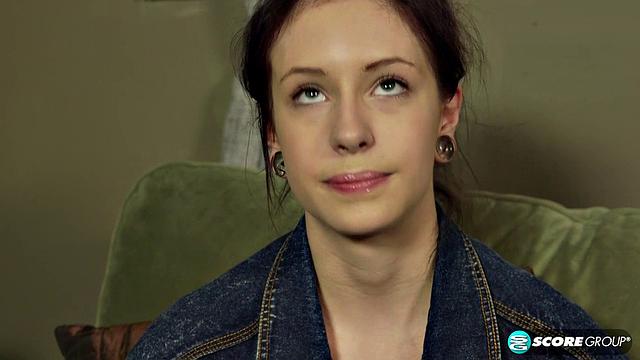 Kinky hipster does yoga in the nude and fingers her wet cunt