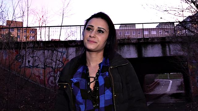 Stranded babe fucked hard for cash