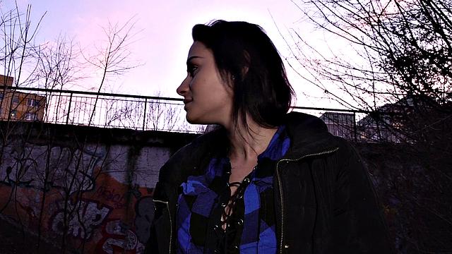 Stranded babe fucked hard for cash