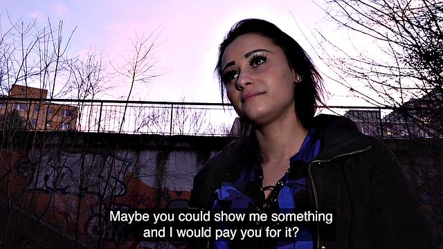 Stranded babe fucked hard for cash