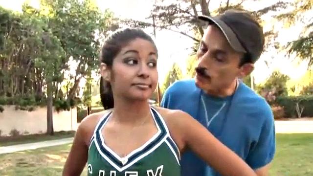 Cheerleader pussy banged by old dick