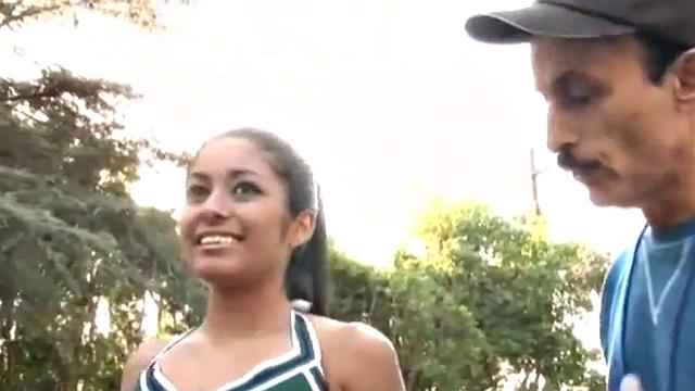 Cheerleader pussy banged by old dick