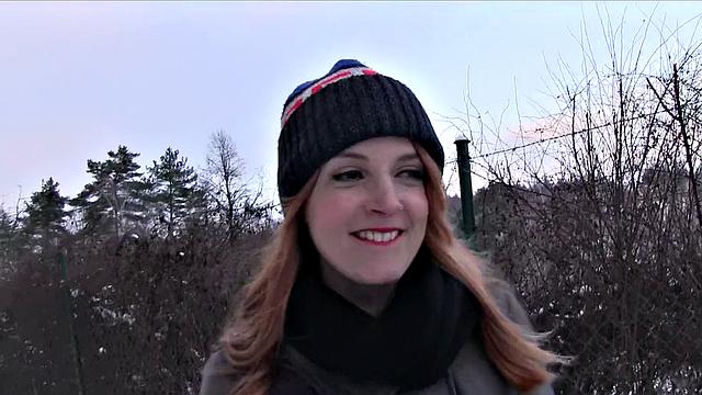 Inked Ginger trades sex for cash in public outdoor banging frenzy