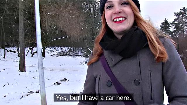 Inked Ginger trades sex for cash in public outdoor banging frenzy