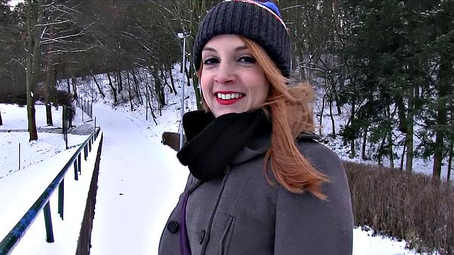 Inked Ginger trades sex for cash in public outdoor banging frenzy