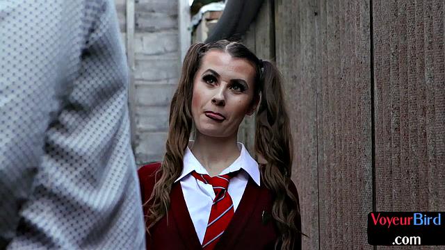 CFNM college voyeur teasing teacher after class