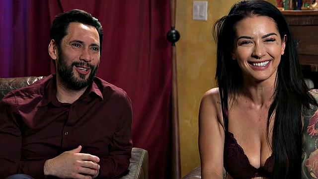 Submissive slut gags during lesson