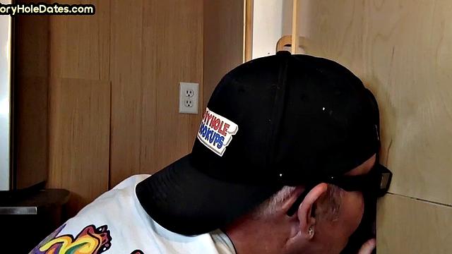 Homemade gloryhole dad sucks penis till cum in mouth
