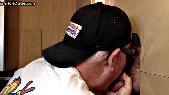 Homemade gloryhole dad sucks penis till cum in mouth