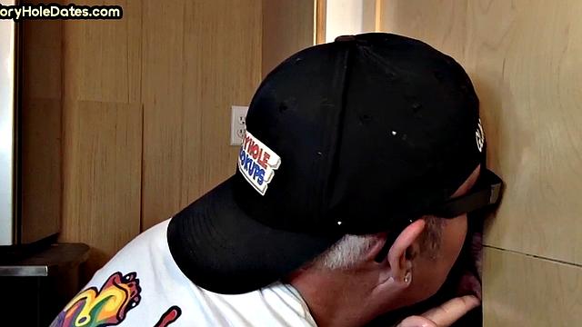 Homemade gloryhole dad sucks penis till cum in mouth