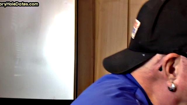 Gay Daddy Sucks Gloryhole Dick at Home with Pleasure