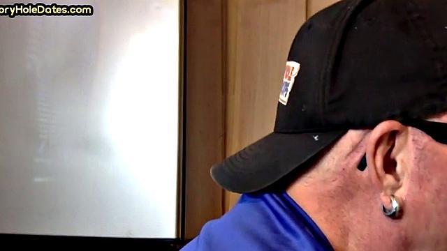 Gay Daddy Sucks Gloryhole Dick at Home with Pleasure