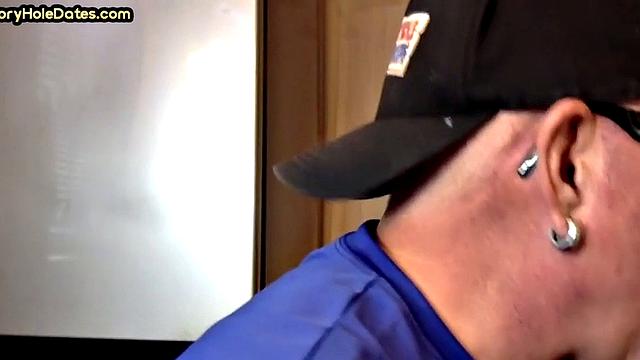 Gay Daddy Sucks Gloryhole Dick at Home with Pleasure