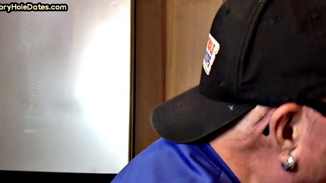 Gay Daddy Sucks Gloryhole Dick at Home with Pleasure