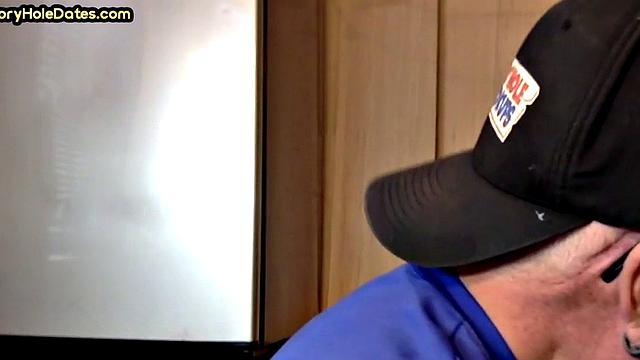 Gay Daddy Sucks Gloryhole Dick at Home with Pleasure