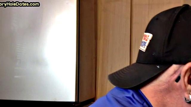 Gay Daddy Sucks Gloryhole Dick at Home with Pleasure