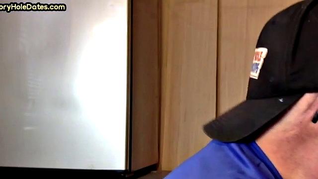 Gay Daddy Sucks Gloryhole Dick at Home with Pleasure