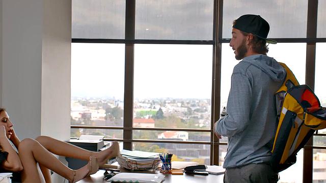 Sexy Gianna Dior is horny at the office